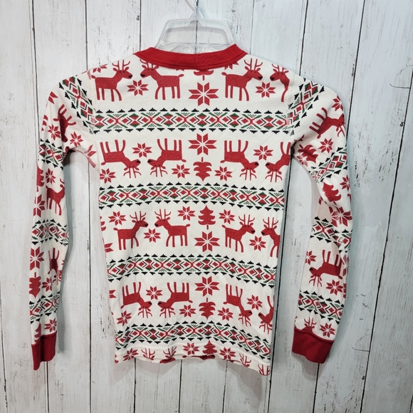Hanna Andersson Pajama Top Kids US 12 150 Christmas Organic Reindeer Fair Isle. - Picture 6 of 6